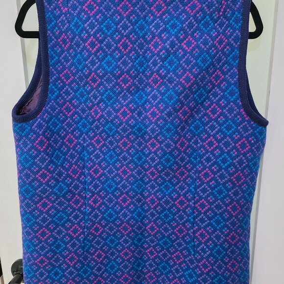Mari Lwyd Vintage Sweater Vest Multicolor 100% Pure Virgin Wool - Picture 7 of 8